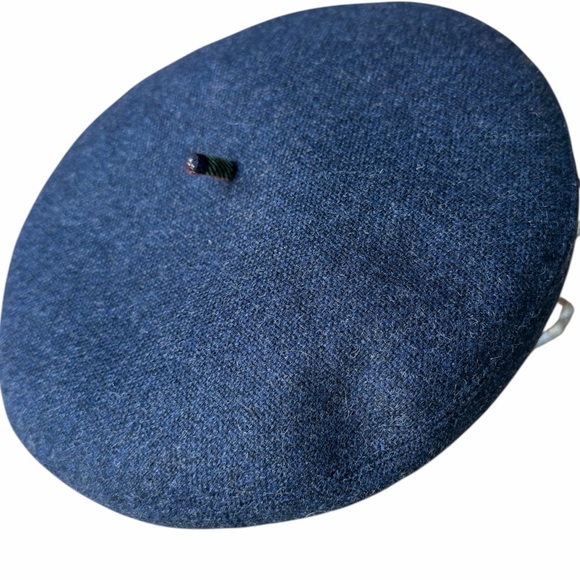 Anthony Peto Paris Authentic French Parisian 100% Wool Beret, Blue + Plaid, 56 main image 7